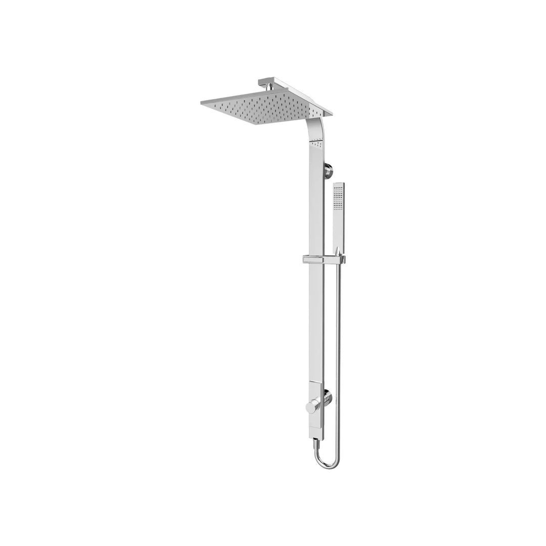 Nero Astra Rain Square Shower Set Double Hose Chrome