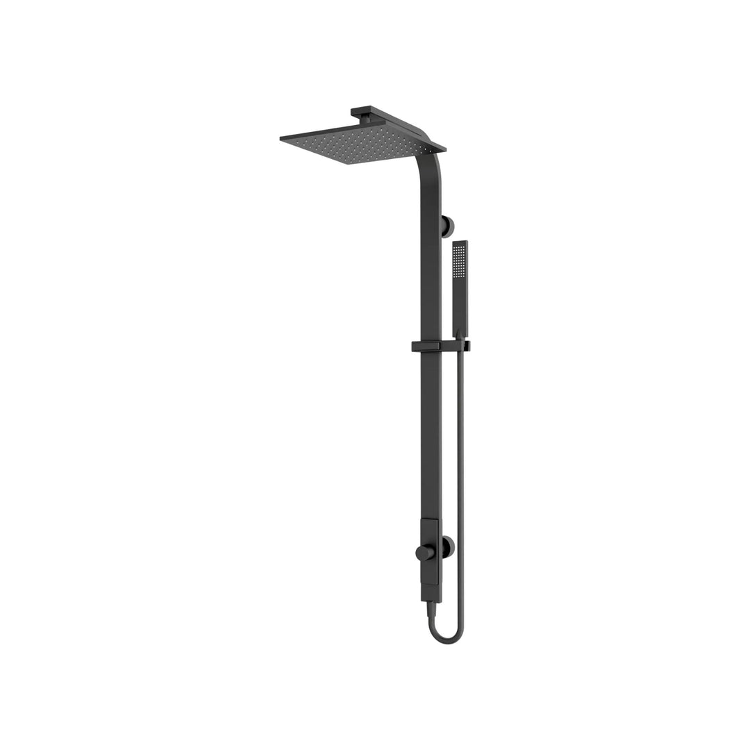 Nero Astra Rain Square Shower Set Double Hose Matte Black (Bottom Inlet)