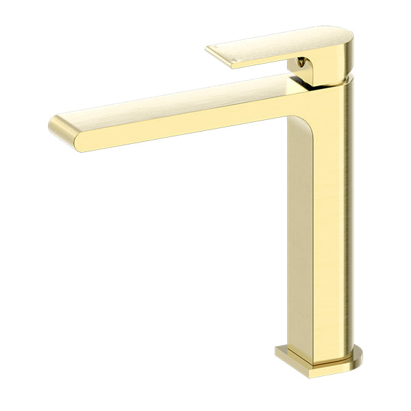 Nero Bianca Mid Tall Basin Mixer Brushed Gold - Design 10