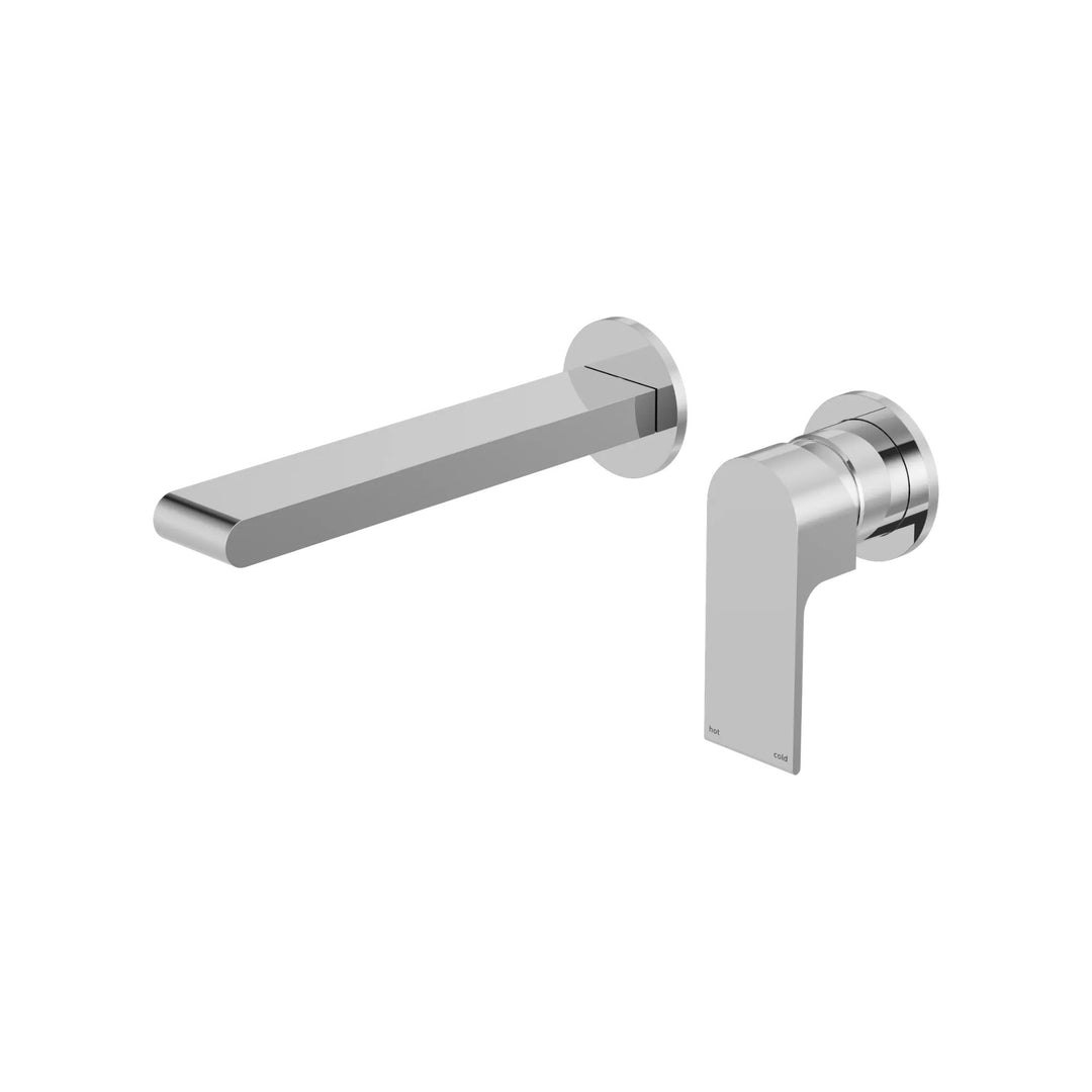 Nero Bianca Wall Basin Mixer Separate Back Plate Chrome