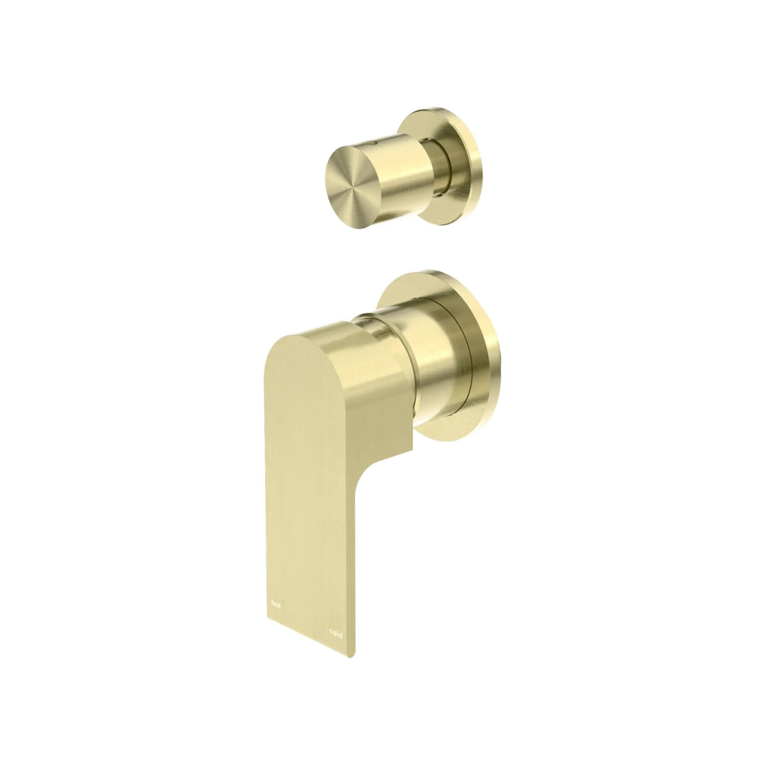 Nero Bianca Shower Mixer with Diverter Separate Plate Brushed Gold