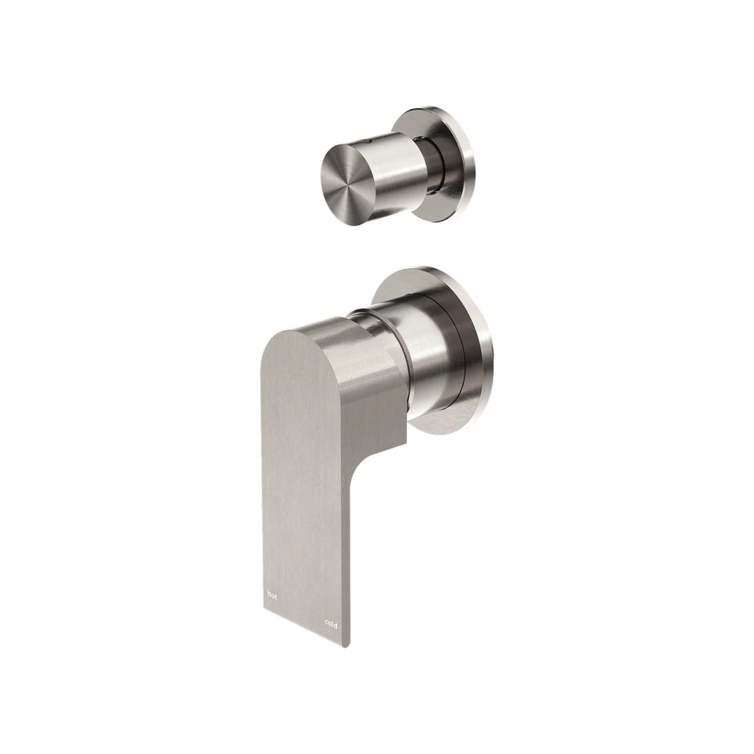 Nero Bianca Shower Mixer with Diverter Separate Plate Brushed Nickel