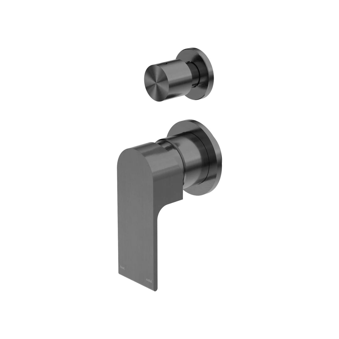 Nero Bianca Shower Mixer with Diverter Separate Plate Gun Metal