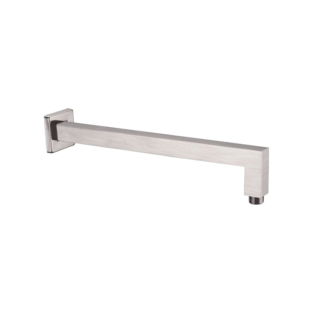 Nero Square Shower Arm L Shape Brushed Nickel
