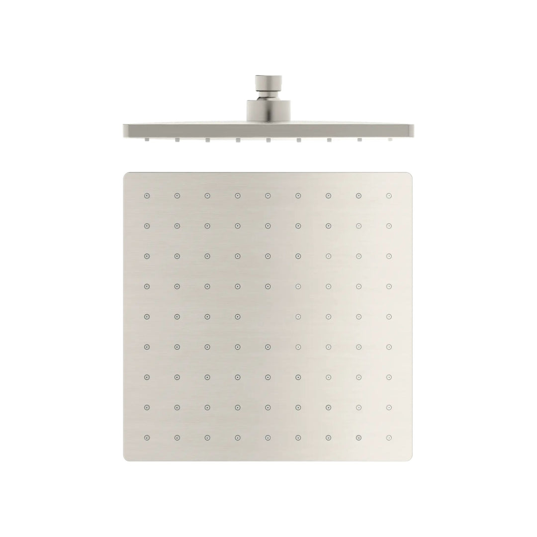 Nero ABS Square Shower Head Brushed Nickel 250mm