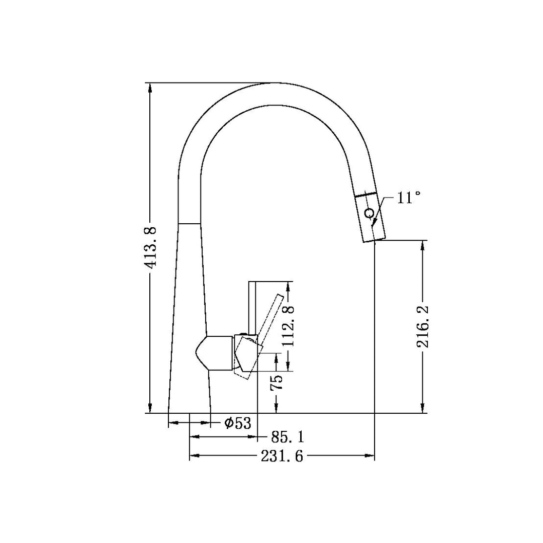 Nero Dolce Pull Out Sink Mixer + Vegie Spray Function - Design 10