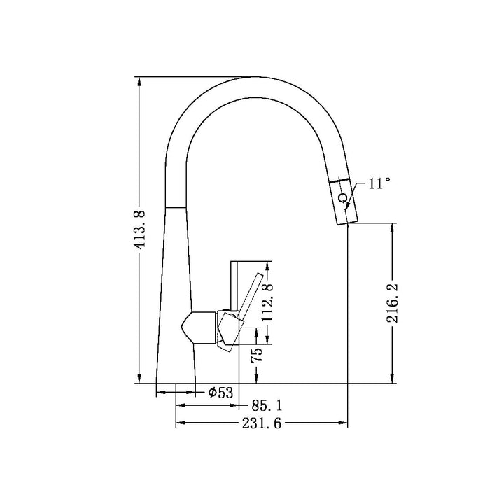 Nero Dolce Pull Out Sink Mixer + Vegie Spray Function - Design 10
