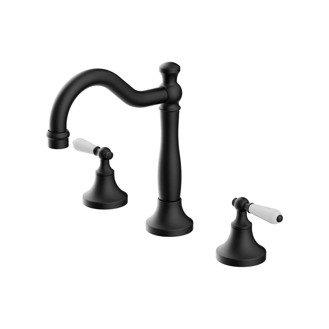Nero York Basin Set + Black Porcelain Lever