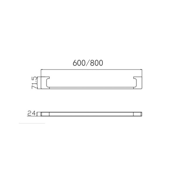 Nero Pearl Single Towel Rail 600mm