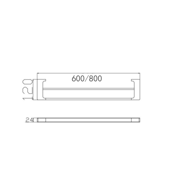 Nero Pearl Double Towel Rail 600mm