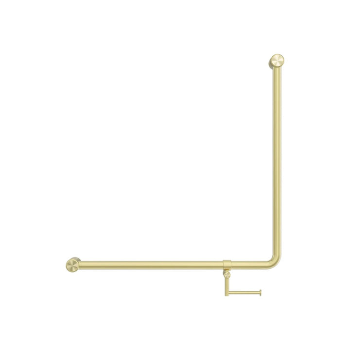Nero Mecca Care 32mm 90 Degree Accessible Toilet Grab Rail with Toilet Roll Holder 750 x 750mm