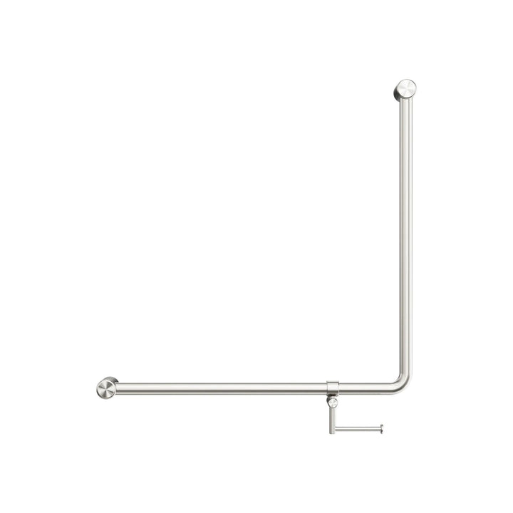 Nero Mecca Care 32mm 90 Degree Accessible Toilet Grab Rail with Toilet Roll Holder 750 x 750mm