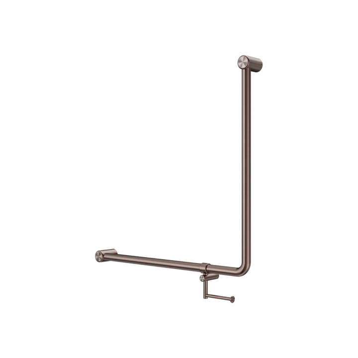 Nero Mecca Care 32mm 90 Degree Accessible Toilet Grab Rail with Toilet Roll Holder 750 x 750mm