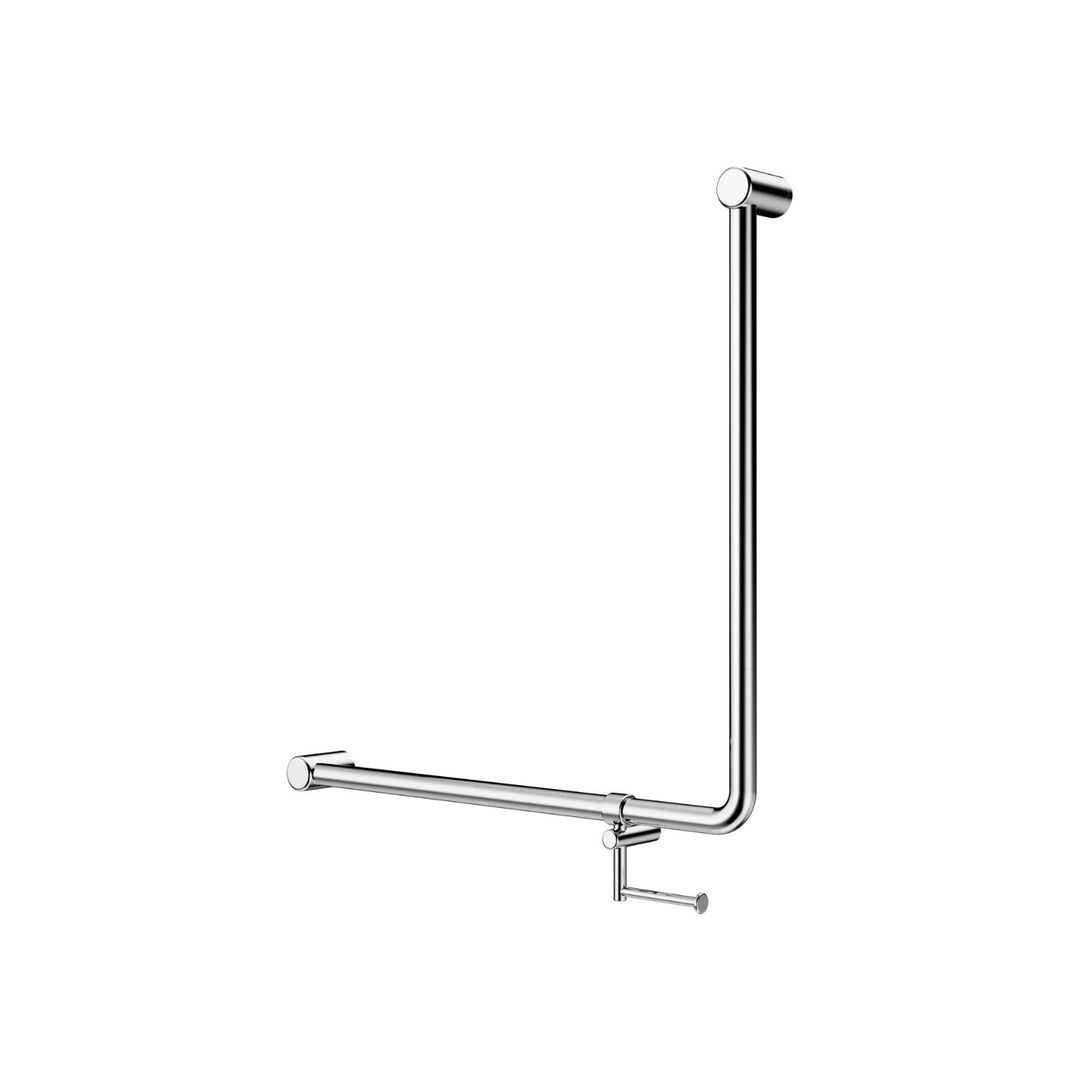 Nero Mecca Care 32mm 90 Degree Accessible Toilet Grab Rail with Toilet Roll Holder 750 x 750mm