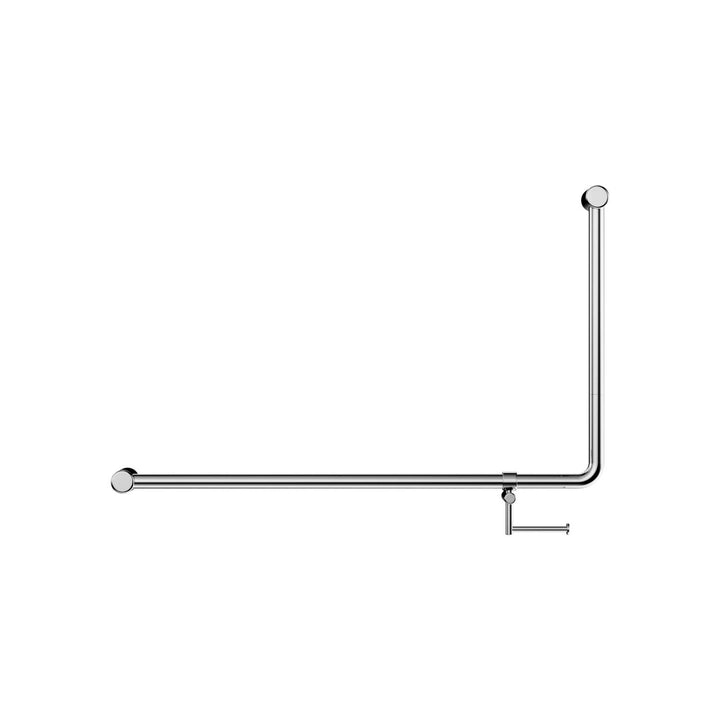 Nero Mecca Care 32mm DDA Accessible Toilet 90 Degree Bent Tube Grab Rail with Toilet Roll Holder 600 x 1000mm