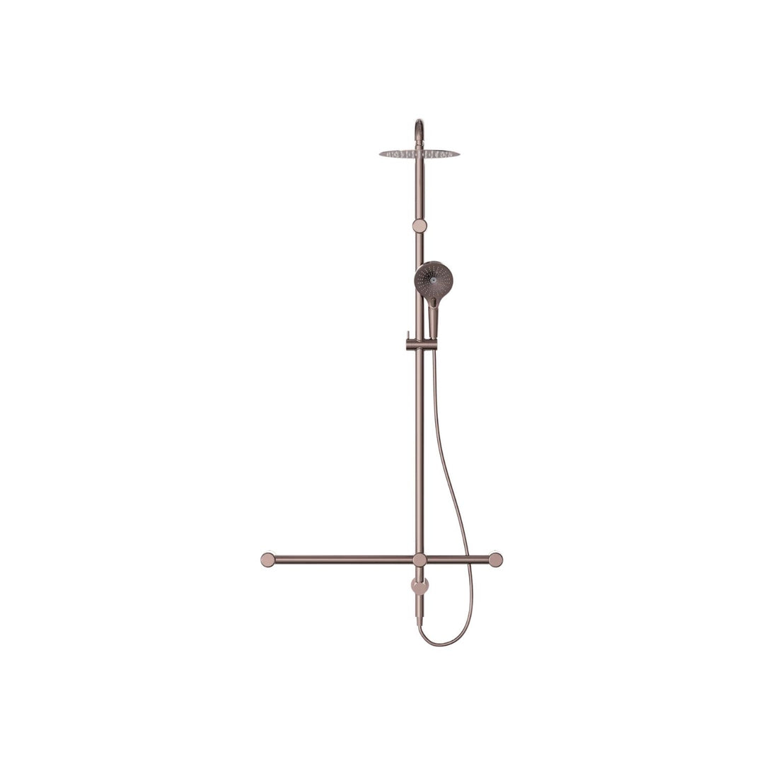 Nero Mecca Care 32mm T Bar Grab Rail Twin Shower Set 1100x750mm