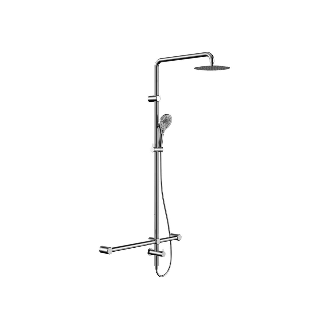 Nero Mecca Care 32mm T Bar Grab Rail Twin Shower Set 1100x750mm