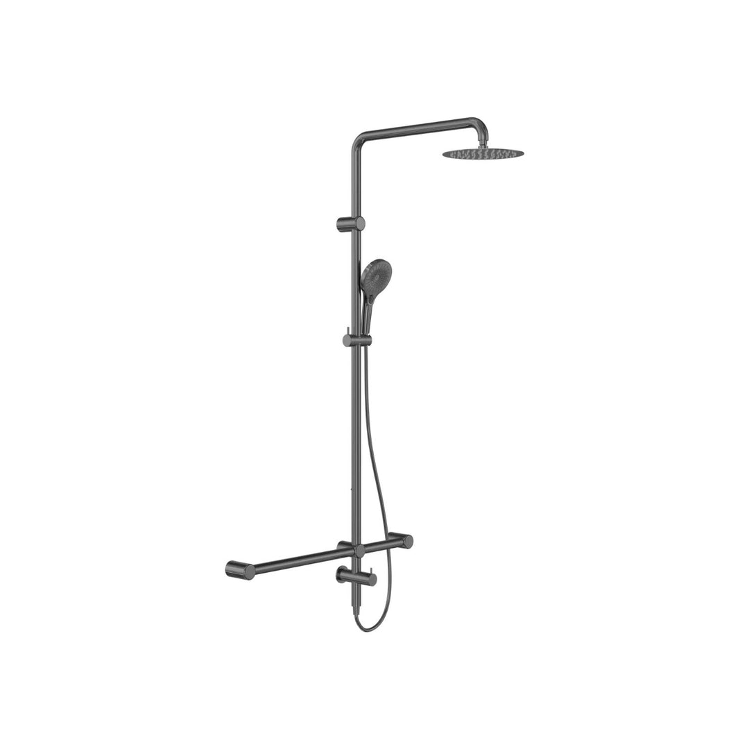 Nero Mecca Care 32mm T Bar Grab Rail Twin Shower Set 1100x750mm