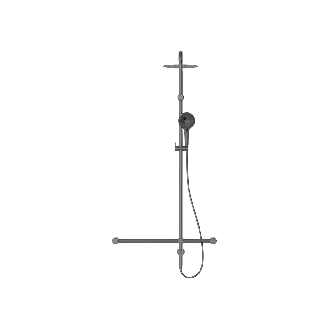 Nero Mecca Care 32mm T Bar Grab Rail Twin Shower Set 1100x750mm
