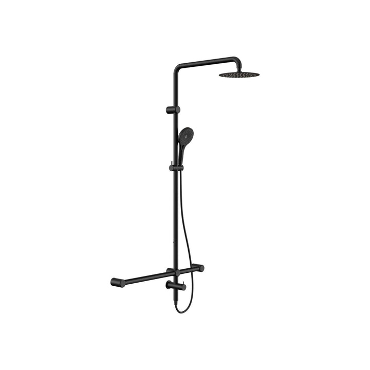 Nero Mecca Care 32mm T Bar Grab Rail Twin Shower Set 1100x750mm