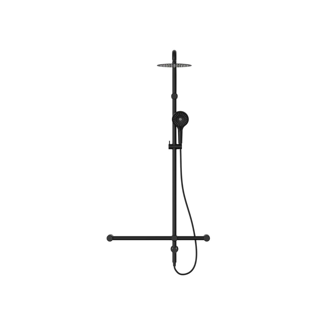 Nero Mecca Care 32mm T Bar Grab Rail Twin Shower Set 1100x750mm