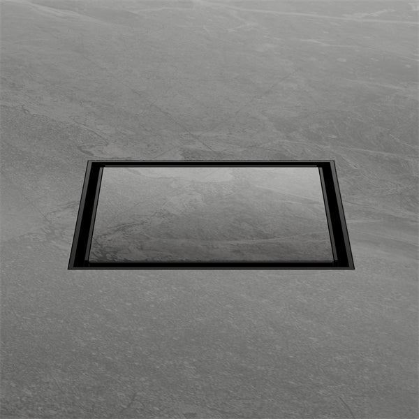 Nero 130mm Square Tile Insert Floor Waste 80mm Outlet