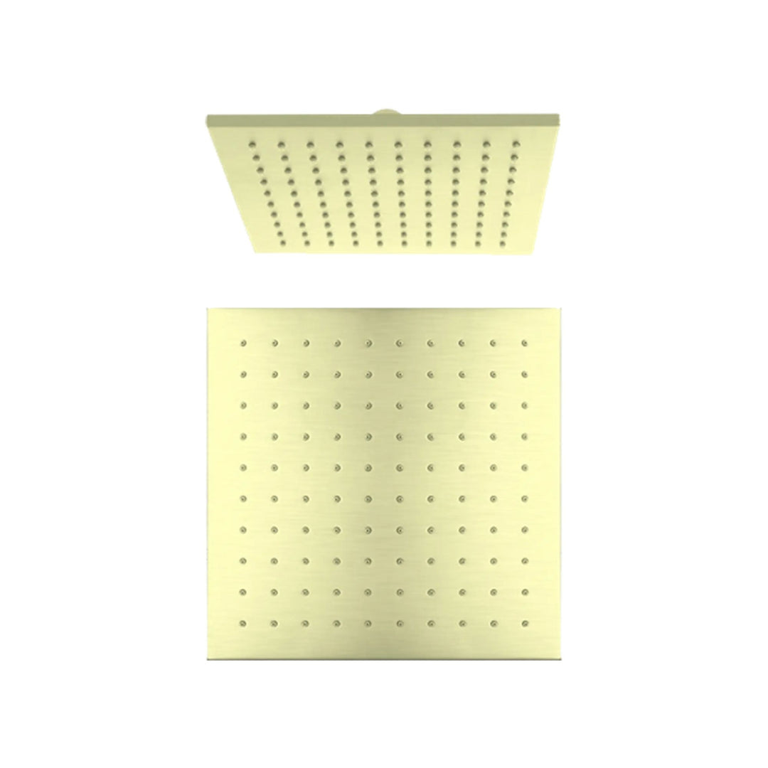 Nero Square Shower Head Brushed Gold 250mm