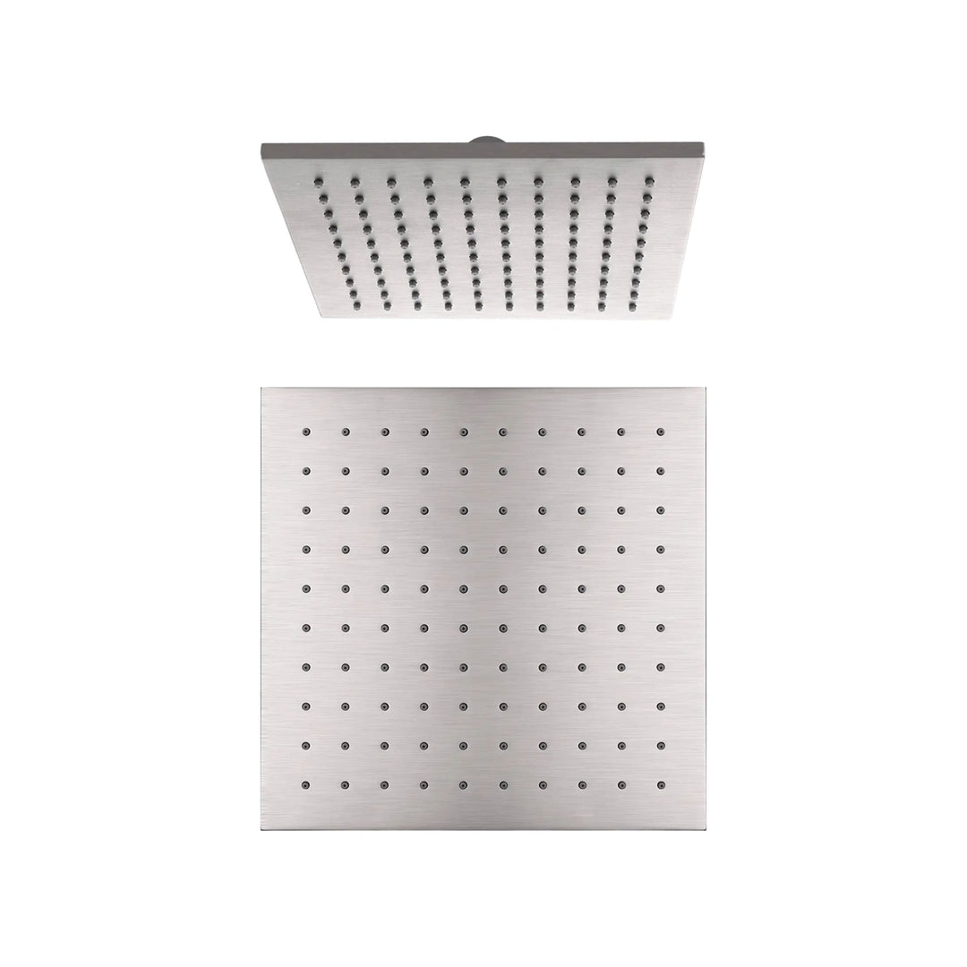 Nero Square Shower Head Brushed Nickel 250mm