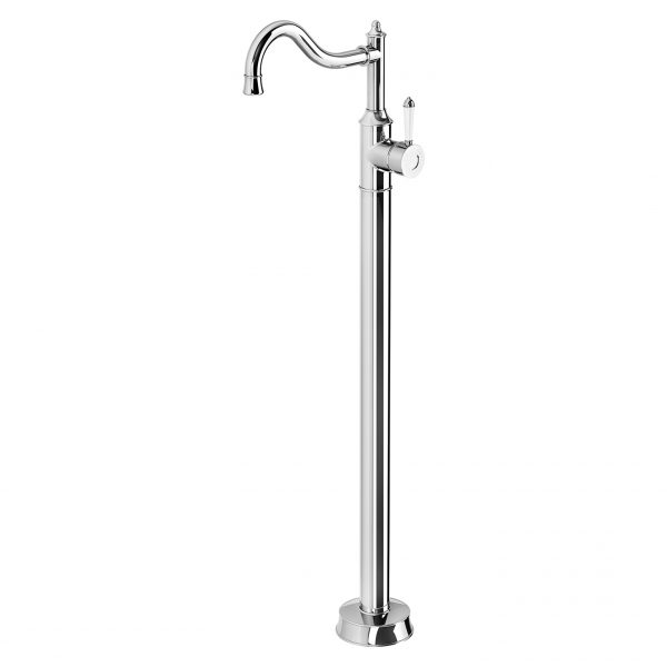Phoenix Nostalgia Shepherds Crook Floor Mounted Bath Mixer - Design 10