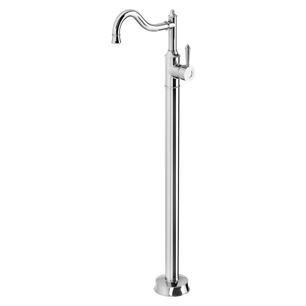 Phoenix Nostalgia Shepherds Crook Floor Mounted Bath Mixer - Design 10