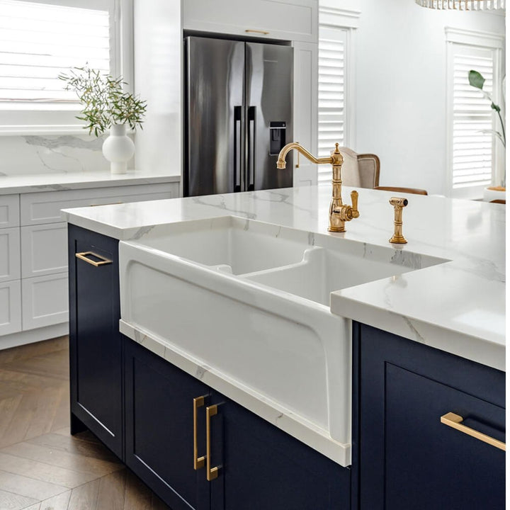 Turner Hastings Patri 40L/40L Fireclay Double Bowl Butler Sink NTH 1000 x 470mm
