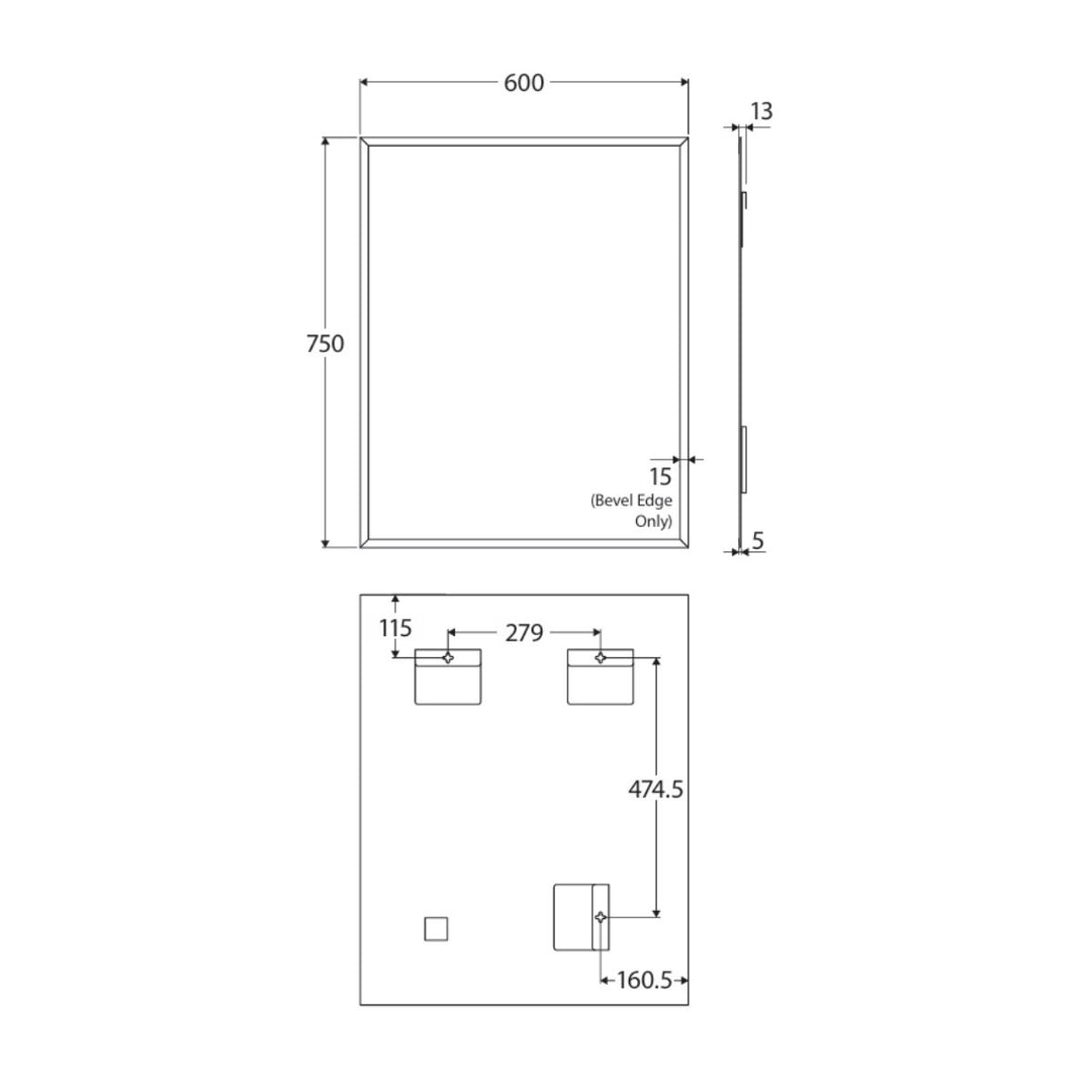 Fienza Pencil Edged Mirror