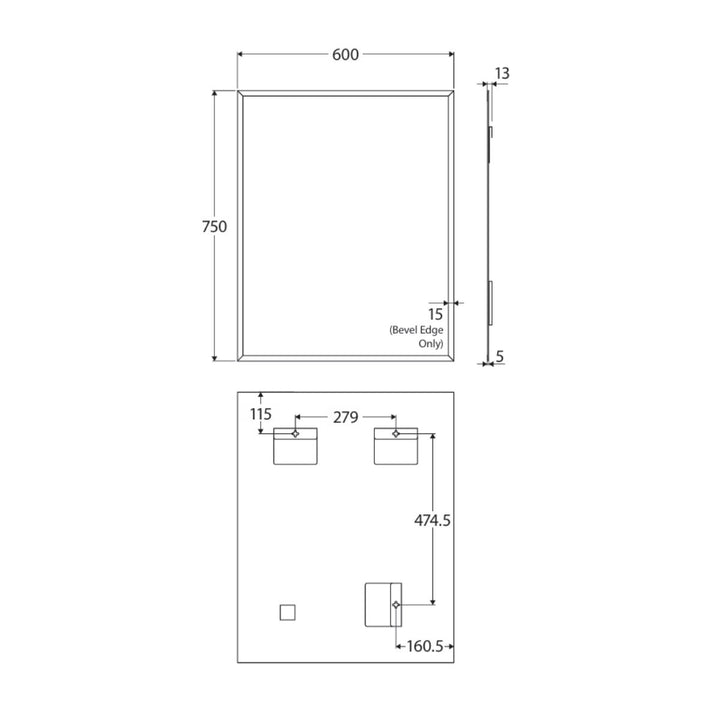 Fienza Pencil Edged Mirror