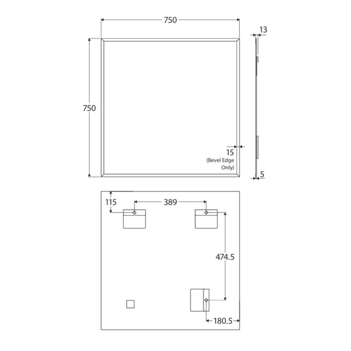 Fienza Pencil Edged Mirror