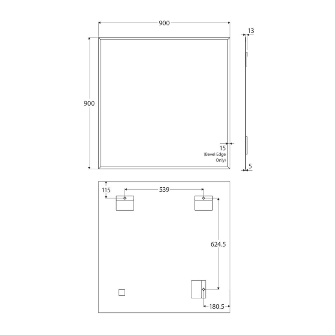 Fienza Pencil Edged Mirror