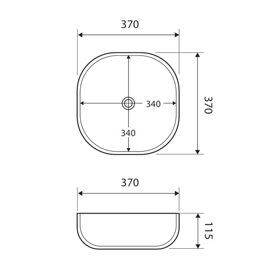 Fienza KOKO 370 Above Counter Basin 370mm x 370mm