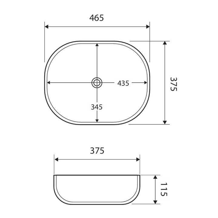 Fienza KOKO 465 Above Counter Basin 465mm x 375mm