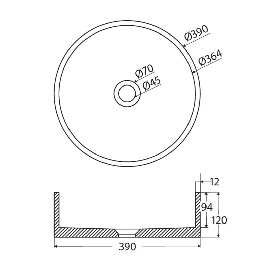 Fienza Jada Round Concrete Above Counter Basin 390mm x 390mm