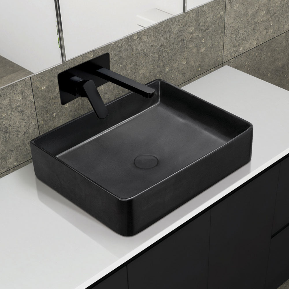 Fienza Luciana Matte Black Ceramic Above Counter Basin - Design 10