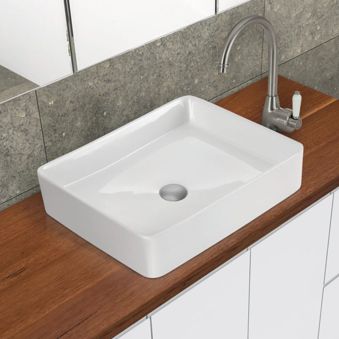 Fienza Luciana Ceramic Above Counter Basin - White - Design 10
