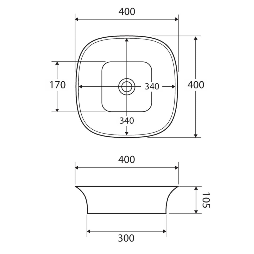 Fienza Chloe Above Counter Basin 400mm x 400mm