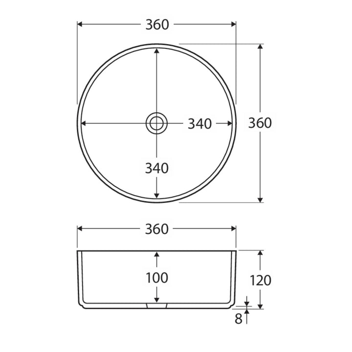 Fienza Reba Above Counter Basin 360mm x 360mm