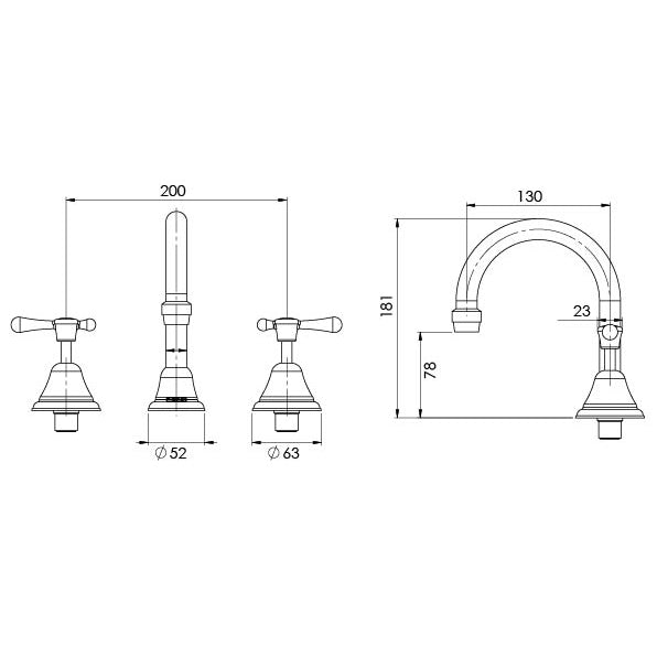 Phoenix Rhapsody Lever Basin Set – Lead Free - Design 10
