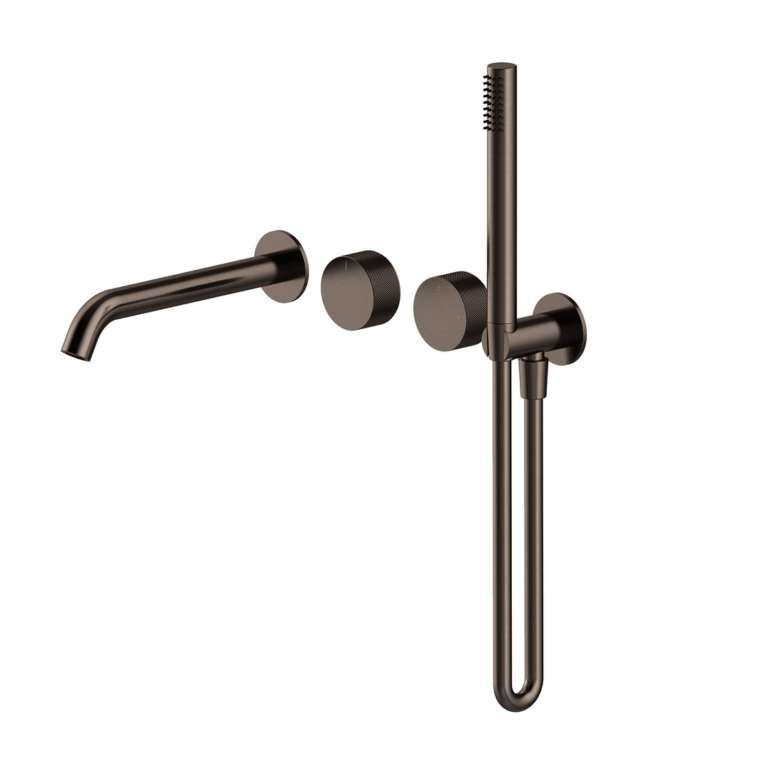 Vierra Wall Bath Mixer Set Dark Bronze