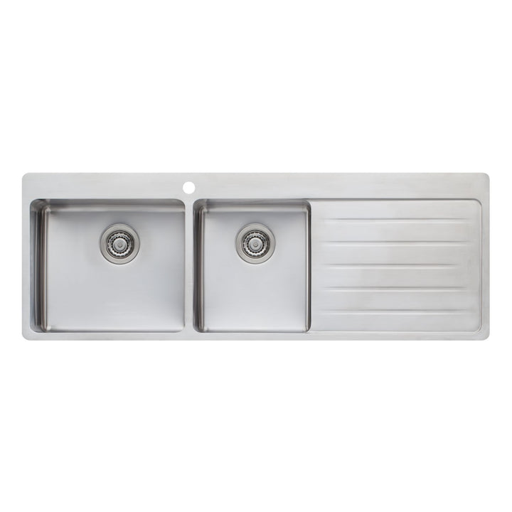 Oliveri Sonetto 39L/30L Double Bowl Topmount Sink With Drainer 1TH 1415 x 510mm