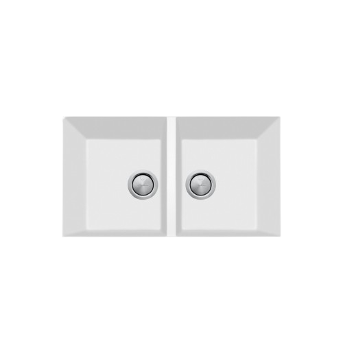 Oliveri Santorini Piccolo Double Bowl Sink Undermount / White