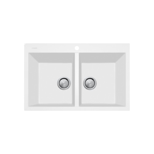 Oliveri Santorini Piccolo Double Bowl Sink Topmount / White