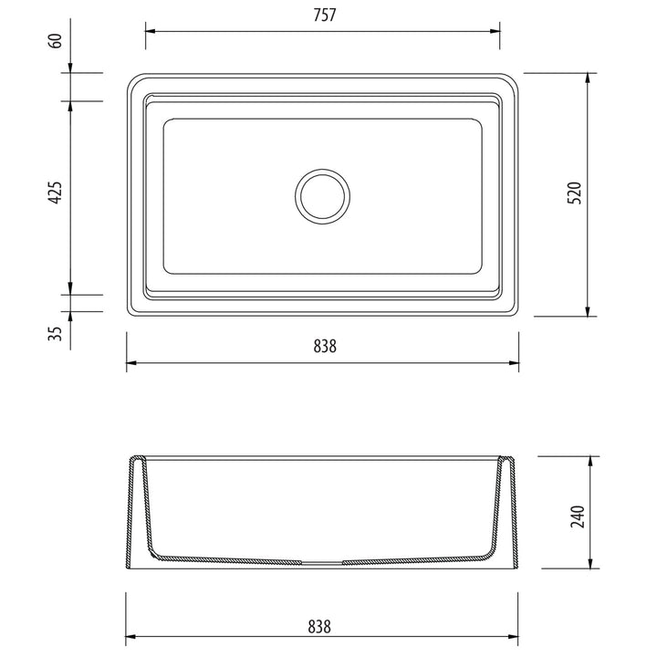Oliveri Santorini Farmhouse Undermount Sink