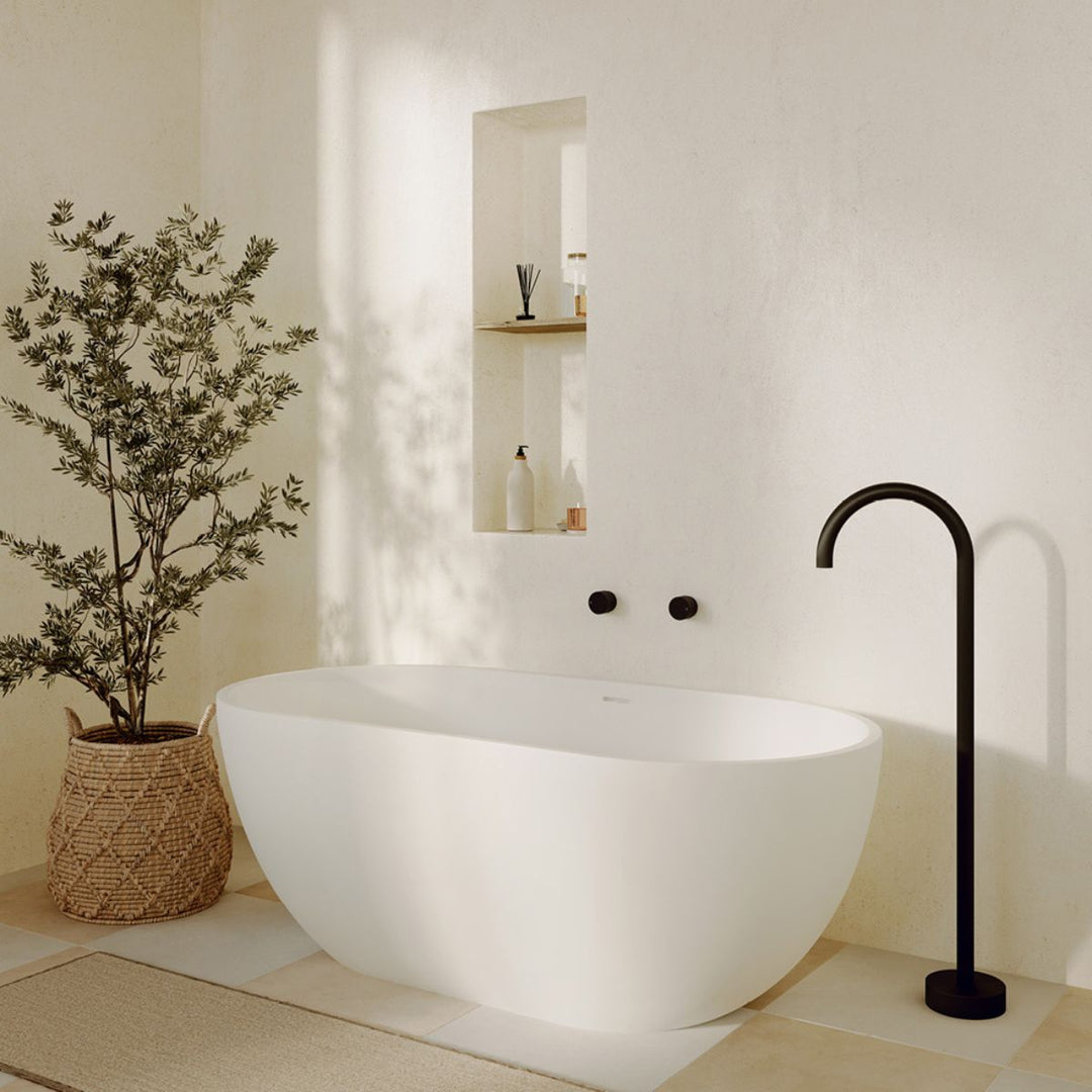 Fienza Nero Cast Stone Solid Surface Bath