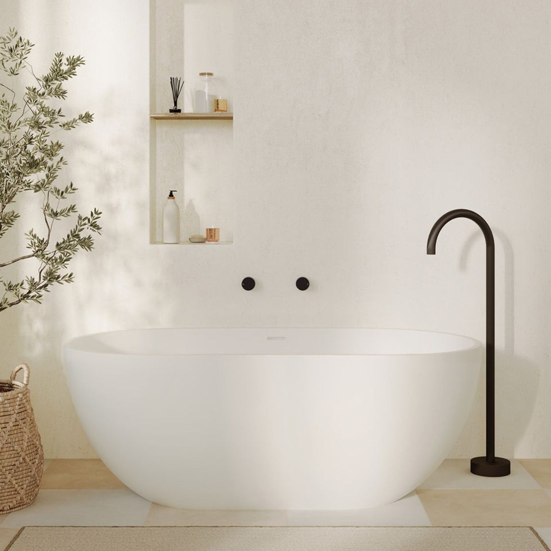 Fienza Nero Cast Stone Solid Surface Bath